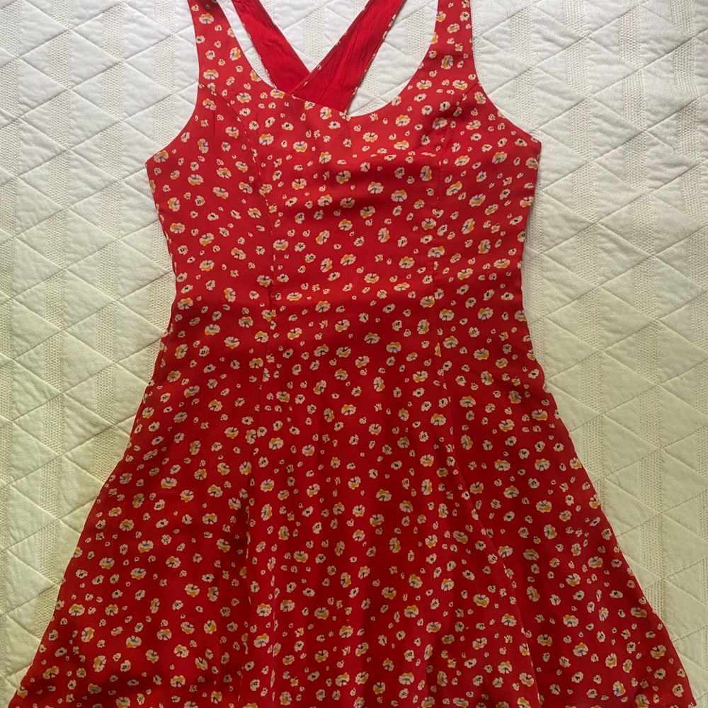 Red Floral Mini Dress